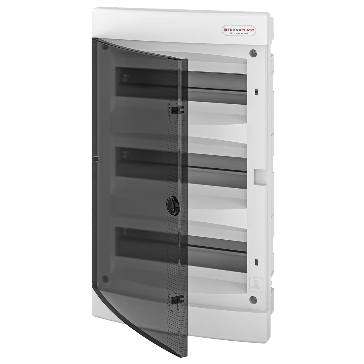 U36C, Щит встраиваемый, 3 ряда, 36 мод., прозрач. дверца, IP40