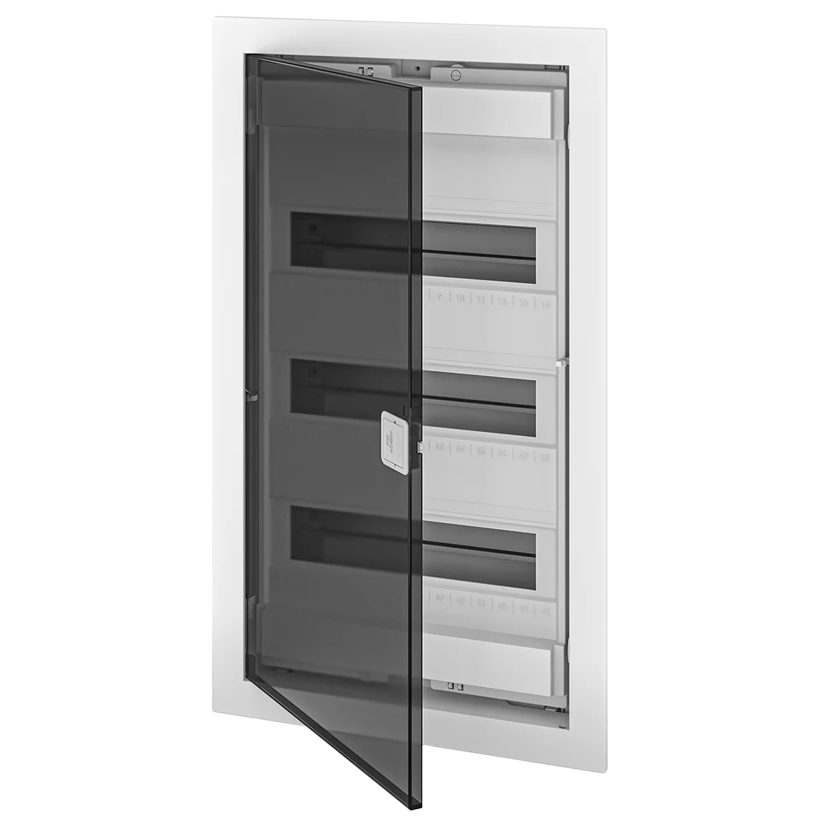 U36FP, Щит встраиваемый, 3 ряда, 36+6 мод., прозрач. дверца, IP40