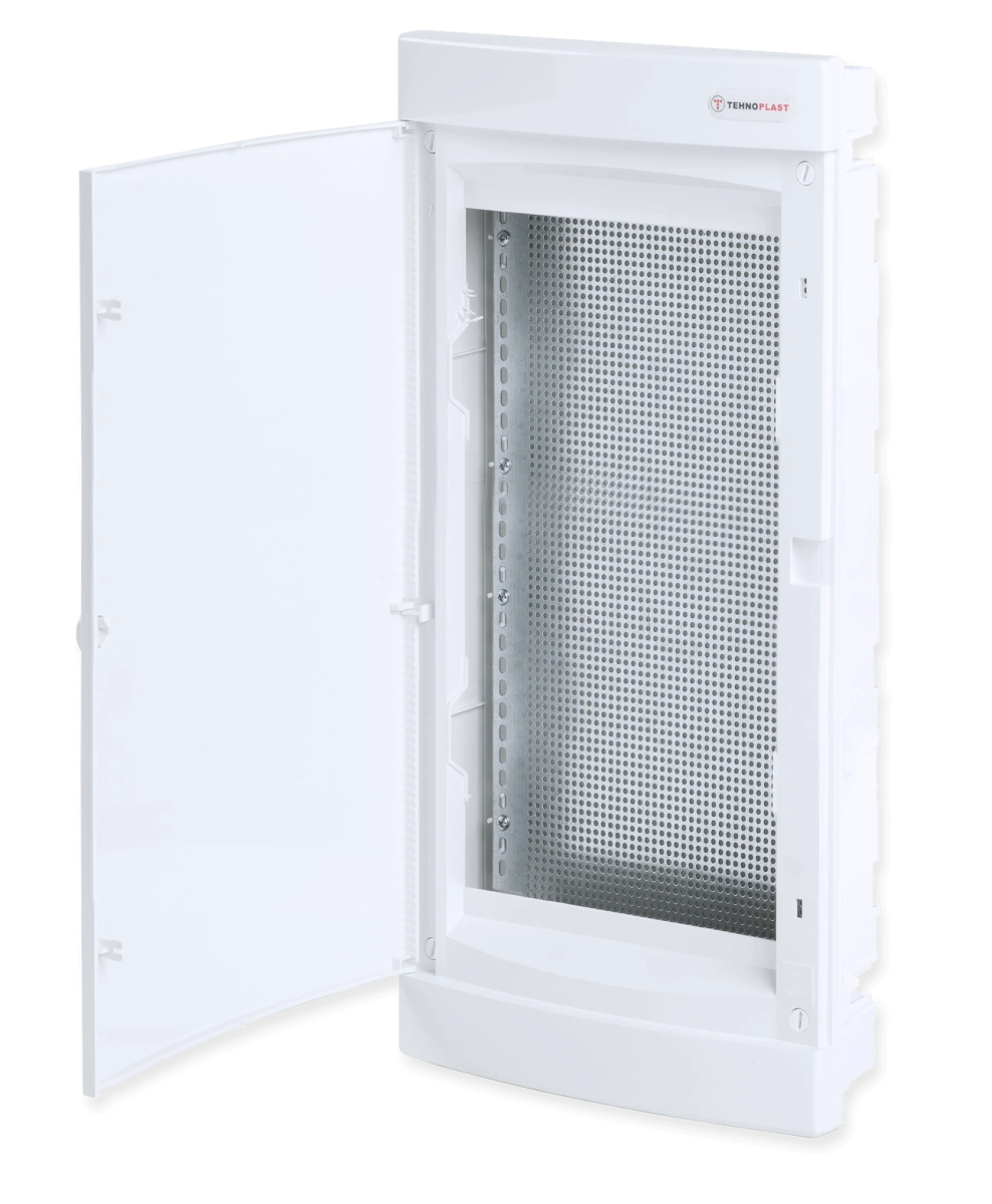 U48CW IT, Щит встраиваемый мультимедийный, 4 ряда, белая дверца, IP40