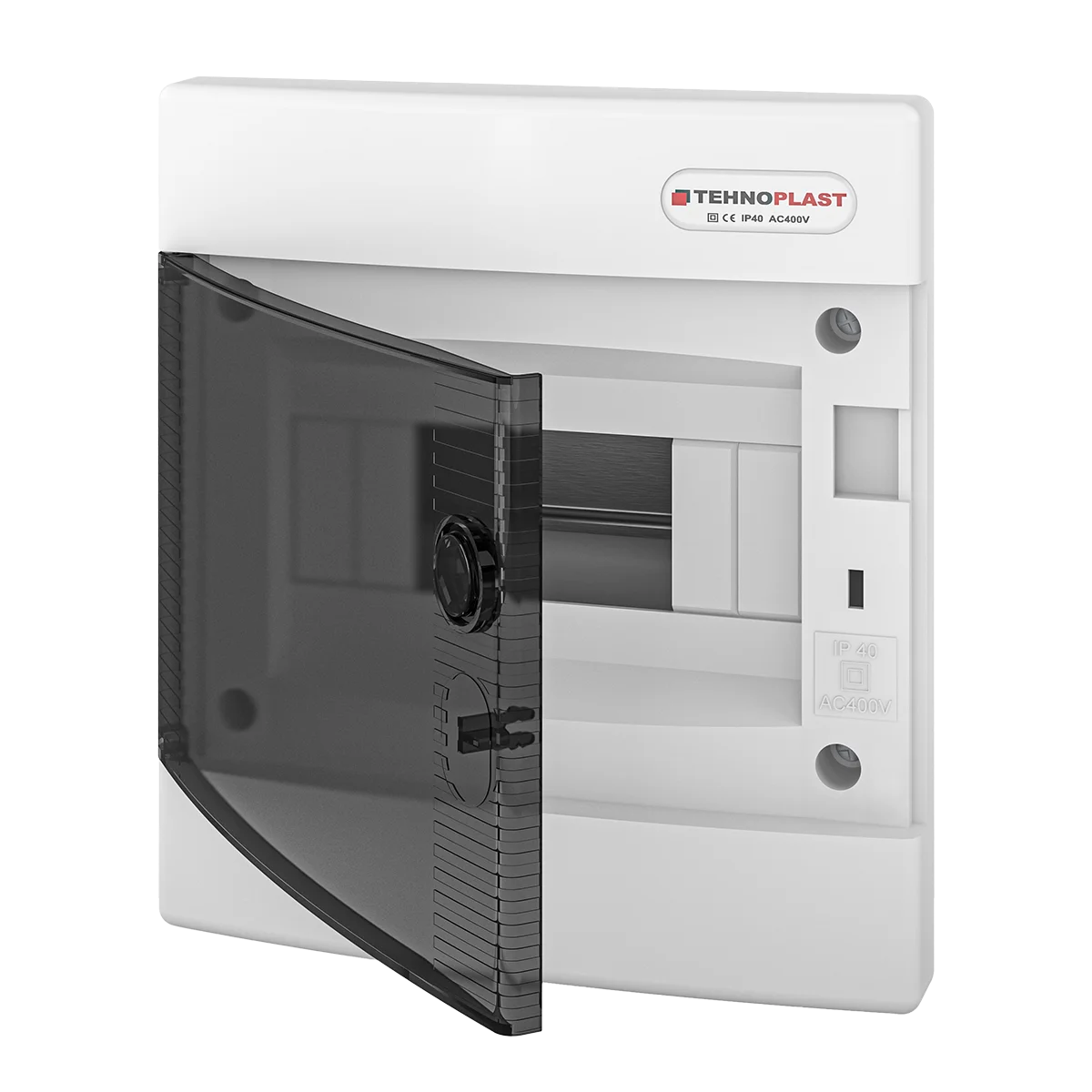 U8C, Щит встраиваемый, 1 ряд, 8 мод., прозрач. дверца, IP40